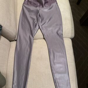 Koral Lustrous Purple High Rise Leggings Size Small Metallic Shine